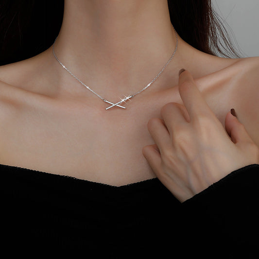 X-shaped diamond necklace